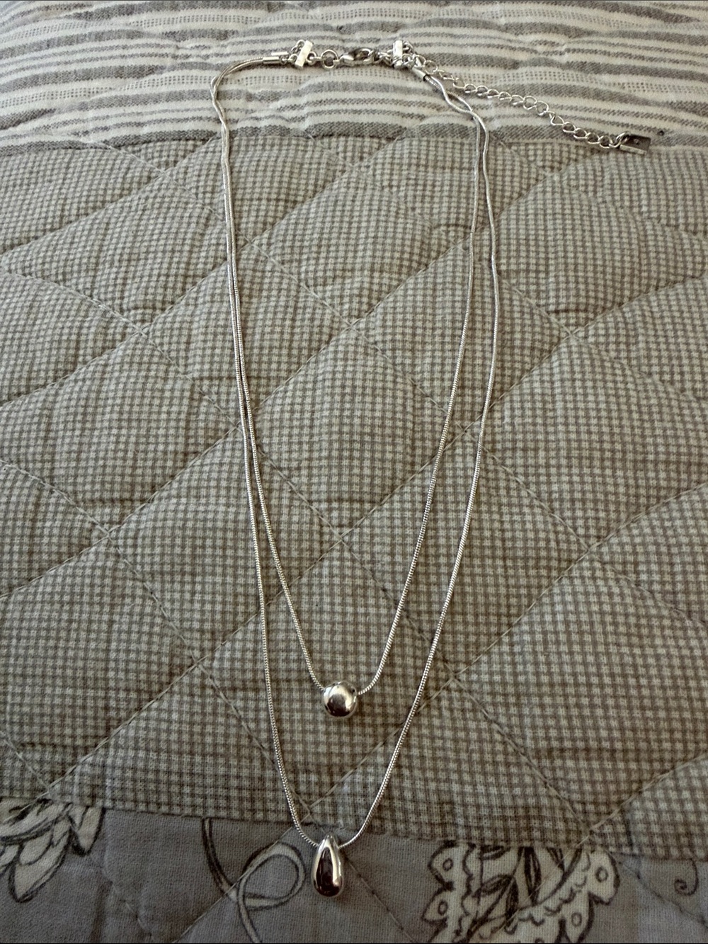 J Crew Layered Silver Pendant Necklace - Elegant Women's Jewelry